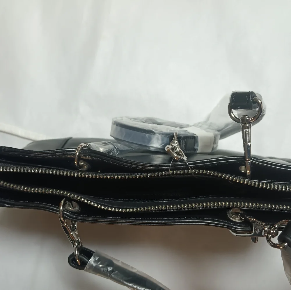 Opening Ceremony Shiny Black Leather Tote Bag